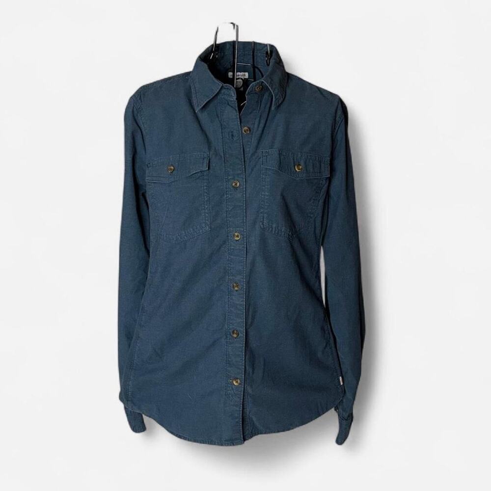 Carhartt Rugged Flex Bozeman Shirt Women Medium Blue Long Sleeve Button Up